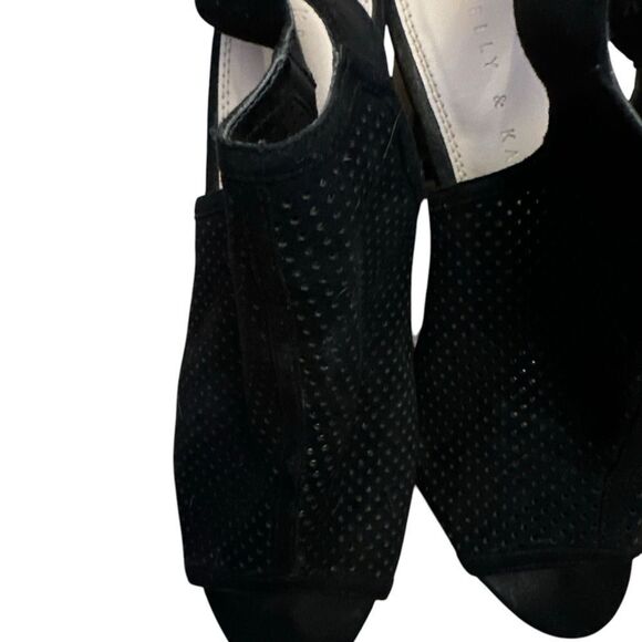 Kelly & Katie Heels Open Toe Black Size 6 - Picture 4 of 9